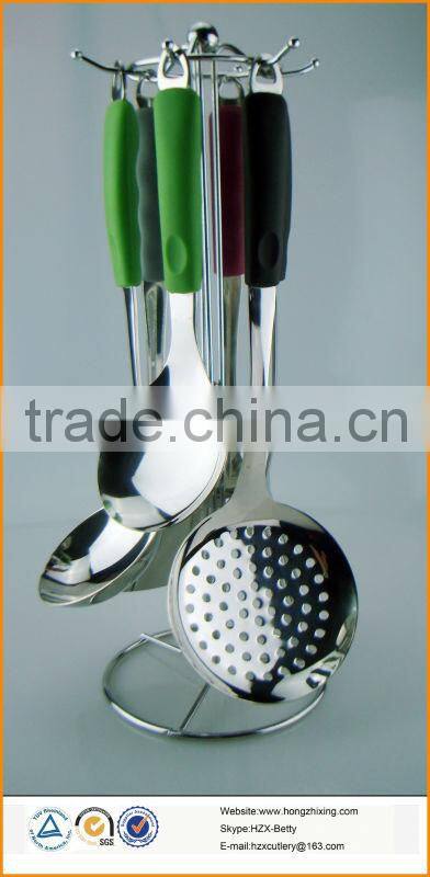 New design 7pcs stainless steel silicon kitchen tool