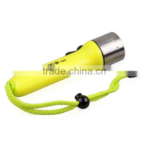 Stainless steel head IP68 Waterproof CREE Q5 LED diving torch