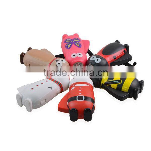Animal 1 LED hand press flashlight