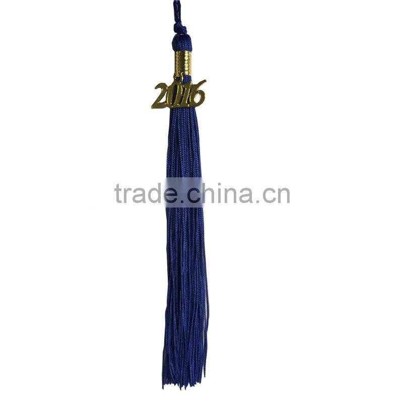Hot Sell Graduation Cap Navy Tassel With Gold 2016 Charms