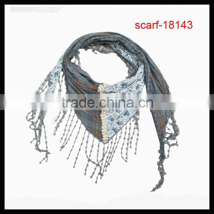fashion newest Layers digital print tassel scarf