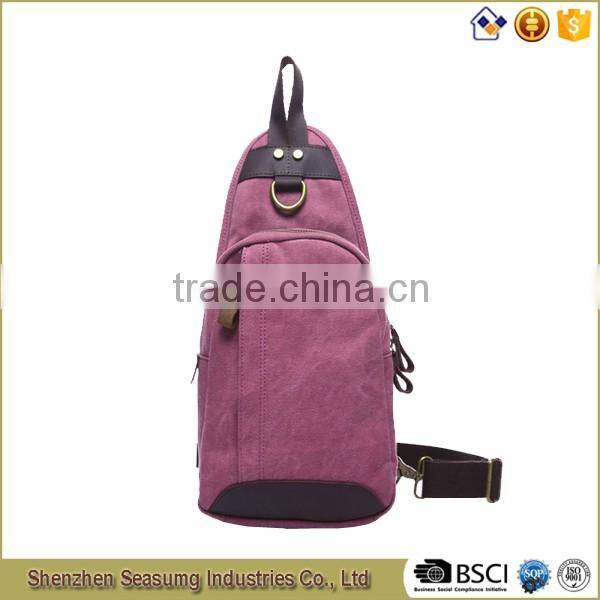 High Desity Washing Canvas Day Backpack Sling Bag