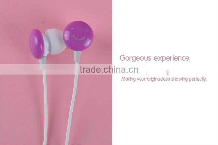 ULDUM 2013 with smile logo Custom color headphone earphone with mic and 1.2m braided cable for mp3 telephone