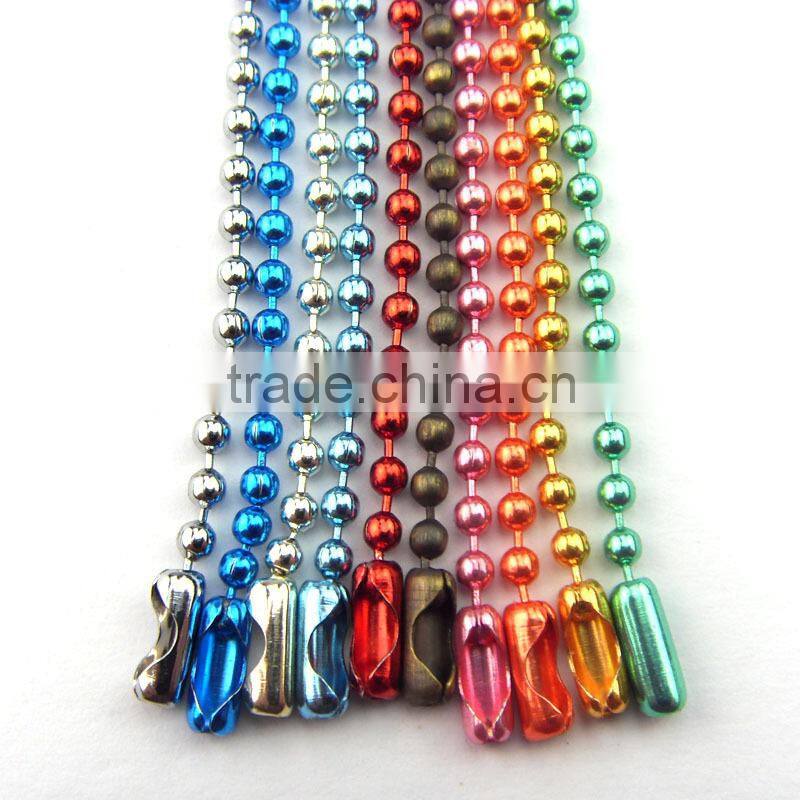 colorful ball chain necklace with connector
