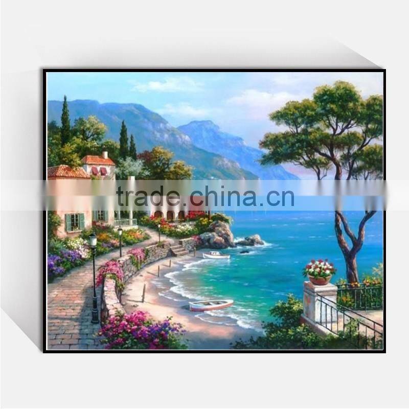 Shu1915 Hand painted venice street scene oil painting Scenery oil painting