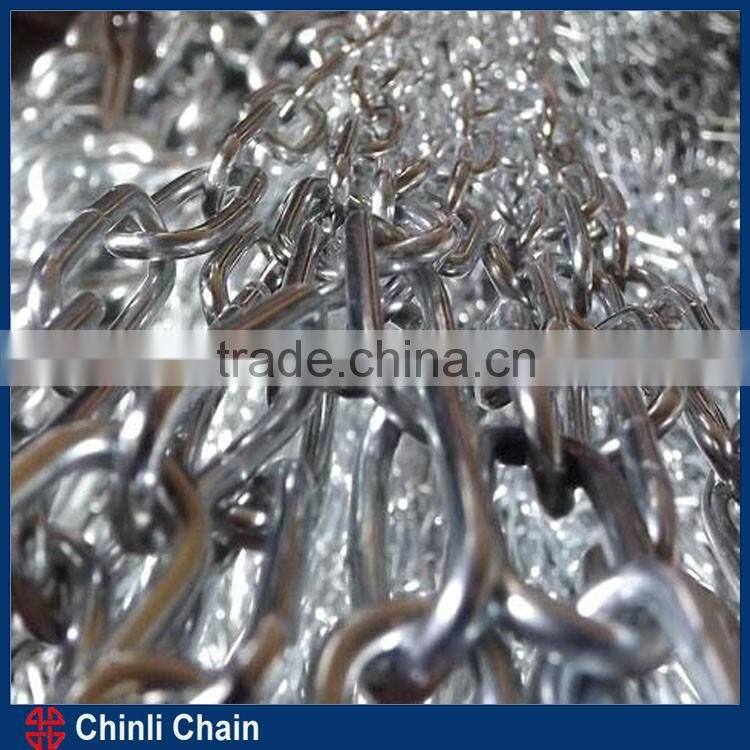 DIN764 standard 20 Mn2 link chain, high quality electro galvanized chain