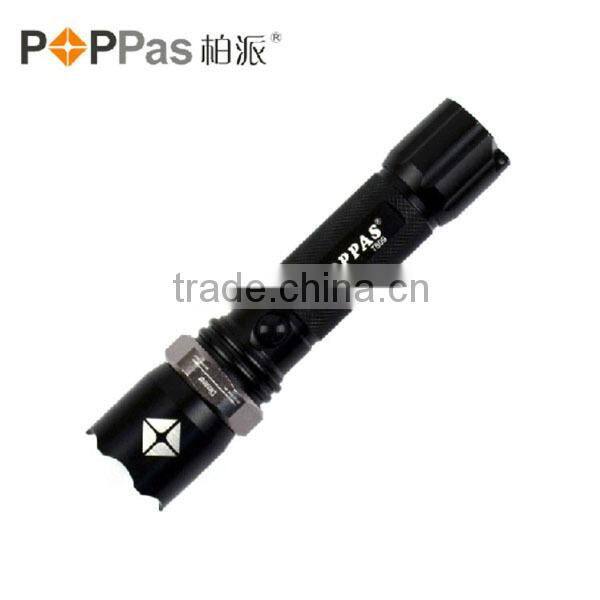 2015 Cheapest Police LED Flashlight CE/ROHS Black Aluminum Portable XPE R2 led rechagerable flashlight