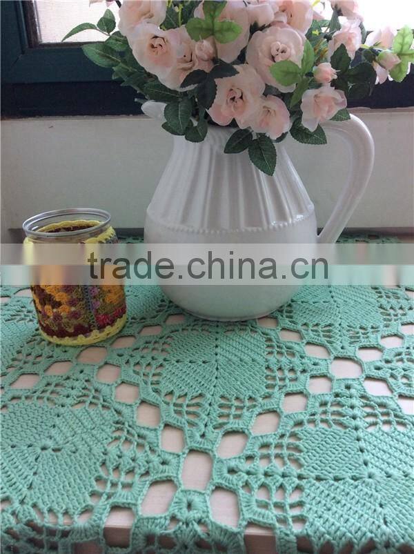 factory wholesale handmade tablecloth green color