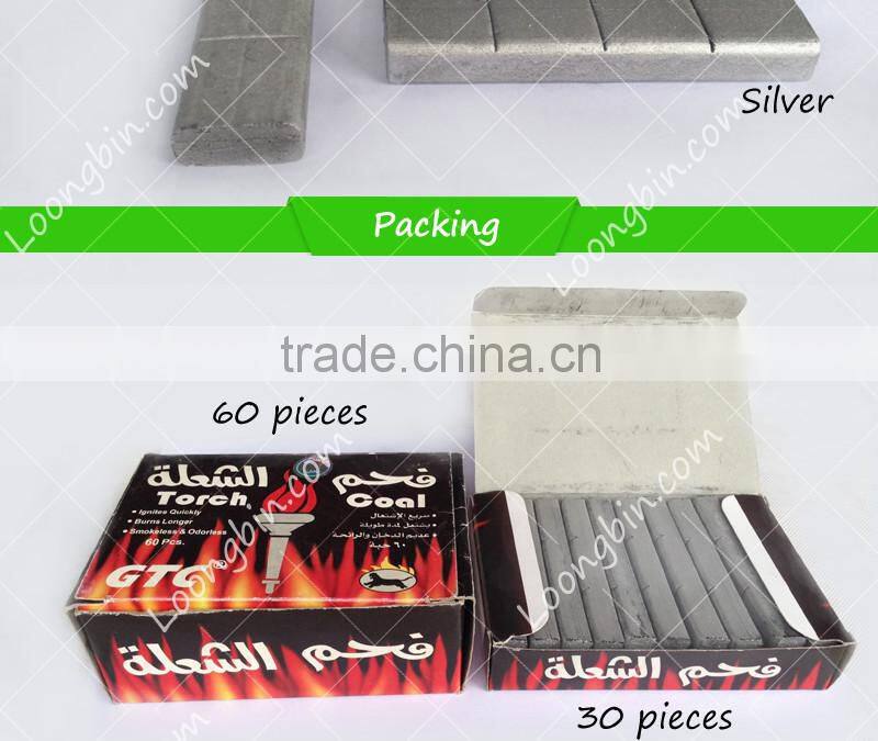 3pcs /bar Long burning time more than 90mins Nature Coconut shell silver charcoal