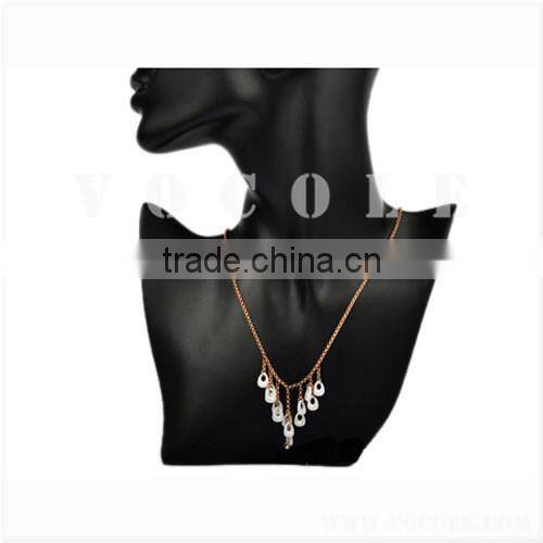 turquoise bib jewelry Ceramic gold plated Pendant Necklace