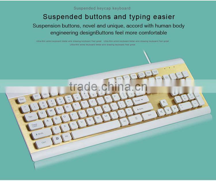 ultra thin wired computer keyboard_Suspended keycap keyboard with metal wile drawing