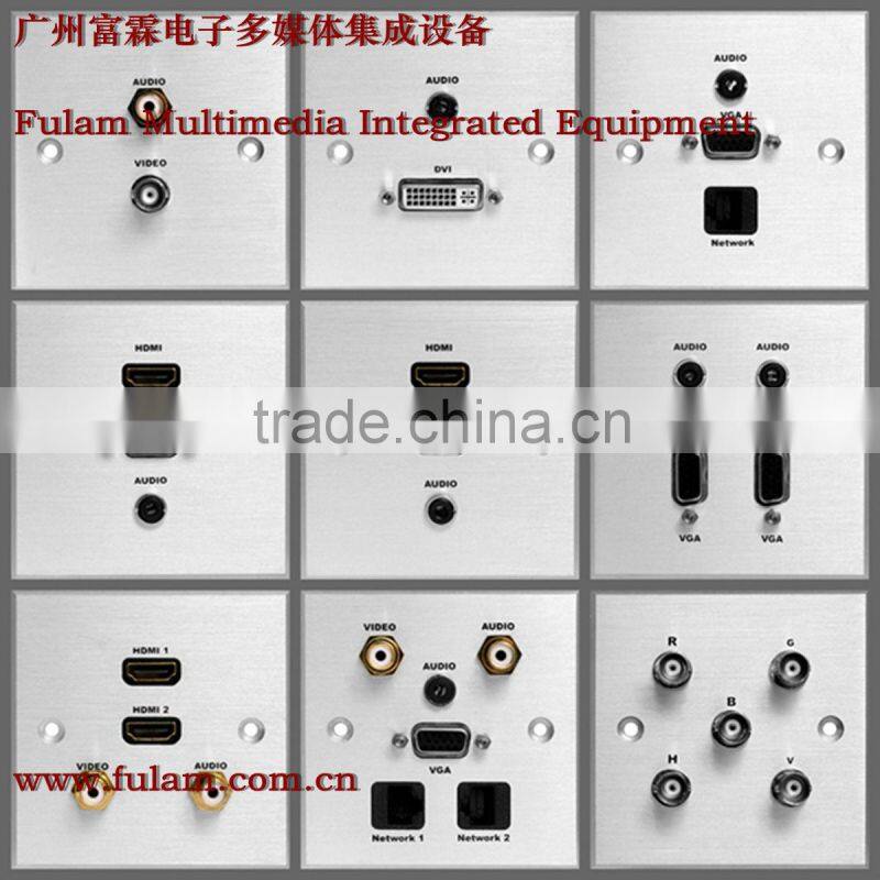 VGA AUDIO OEM 86 type brushed aluminum audio-visual accessories wall plug socket