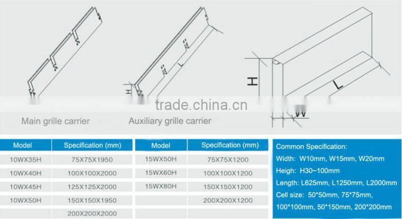 High Quality Interior Aluminum Ceiling Tile Grid ceiling
