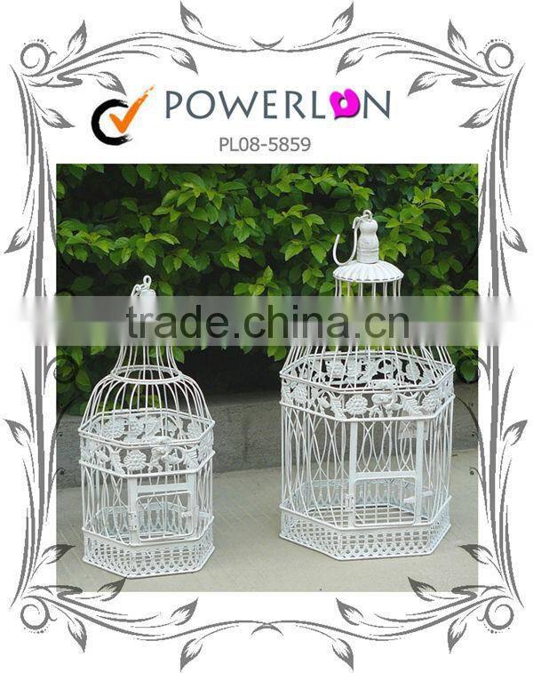 Vintage Metal Antique Square Outdoor Set Of 2/S Large Wrough Iron Bird Cages For Wedding Decoration TS05 G00 C00 X00 PL08-5860