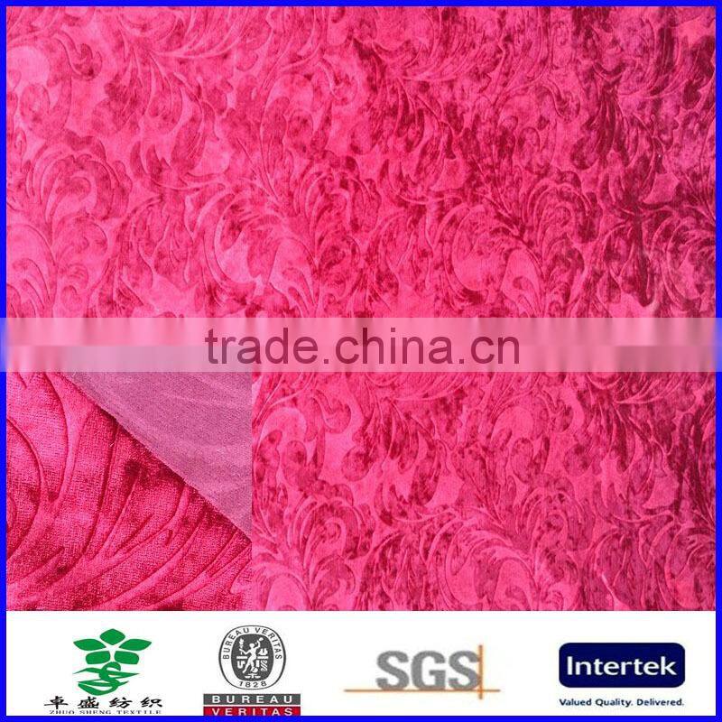 polyester thick custom embossed velvet upholstery fabric
