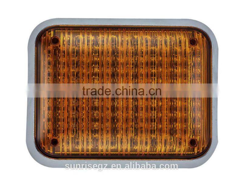 LED Ambulance Emergency Strobe Light/LED Security Emergency Flash Strobe light(SR-AE-065H-LED-Amber)W Chrome Frame & Rubber Base