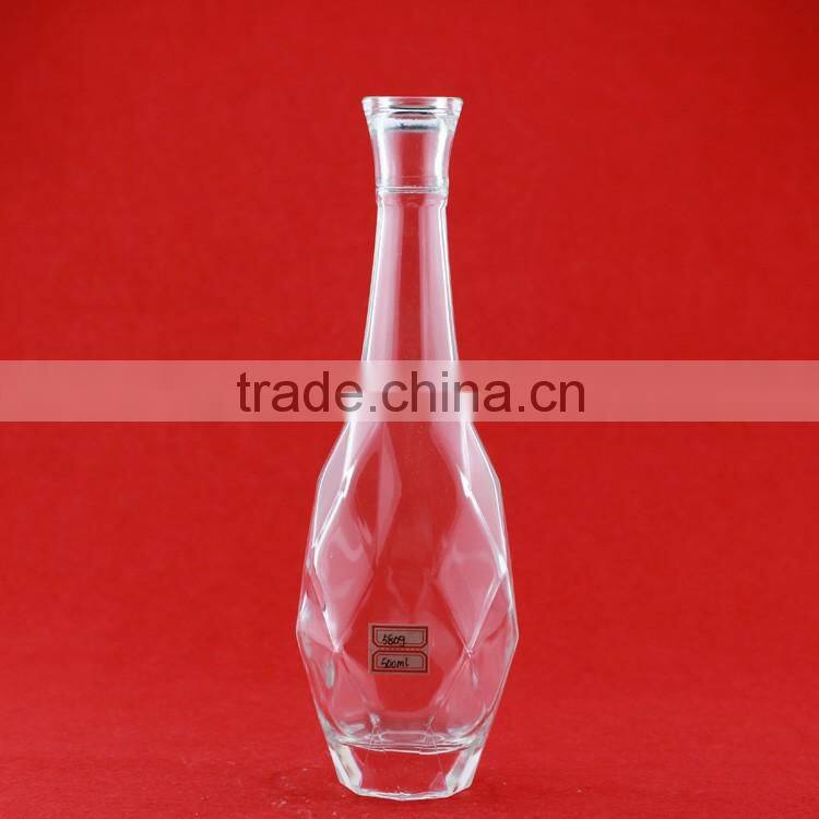 Hot sell 500ml glass bottle empty juice bottle woman shape liquor bottle