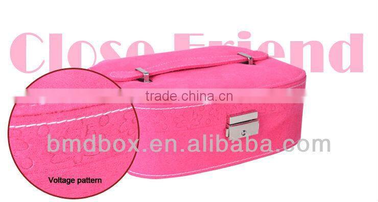 wholesale pink flocking jewellery box