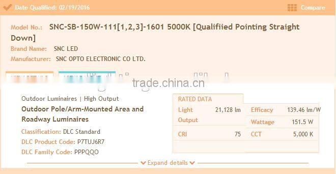 SNC New module outdoor commercial lighting led shoebox parking lot lighting DLC