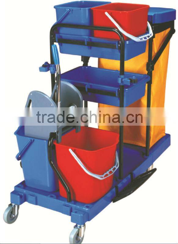 Multi Layers Stainless Steel Clean Service Trolley,Kitchen Wheel Clean Trolley with Mops