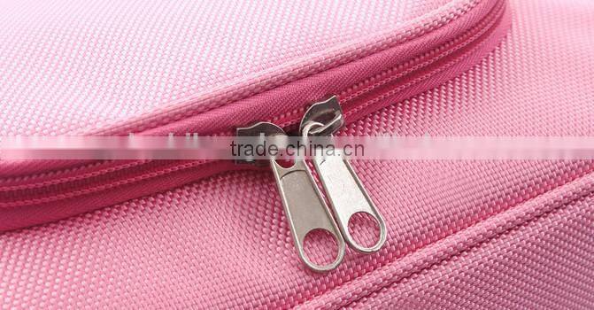 Black Grid Pattern Cosmetic Make Up Small Zippered Bag