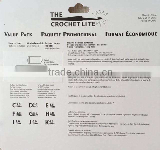 New Crochet Lite Crochet Hooks Full Set Sizes C Through K With LED Light