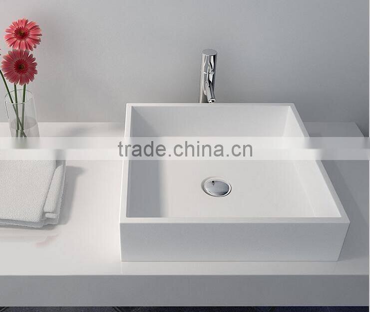 Hot sale acrylic solid surface basin/resin wash basin,Wall mounted acrylic solid surface wash basin