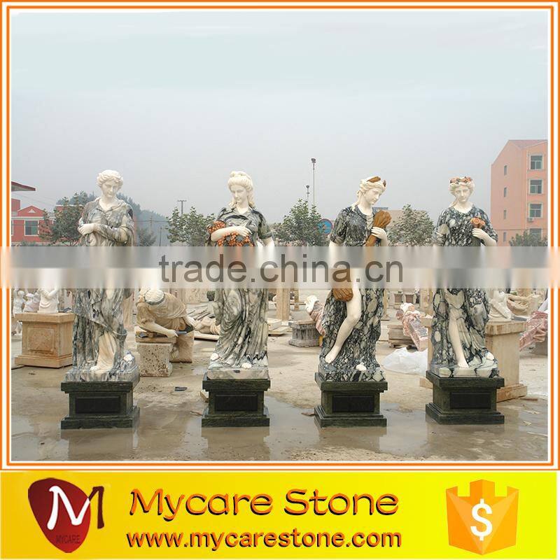 Hunan White Marble Four Season lady sculpture for Garden decoration
