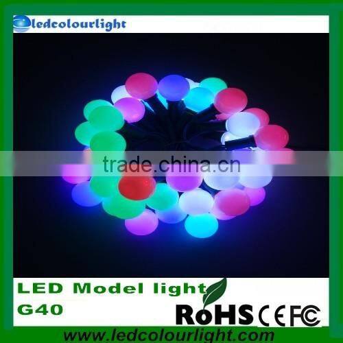DC12V G40 0.6w RGB LED christmas string light factory price for festive decoration