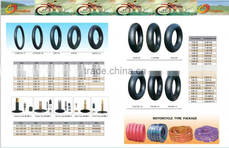 Motorcycle tyre and tube factories in China butyl inner tube 12.00r20