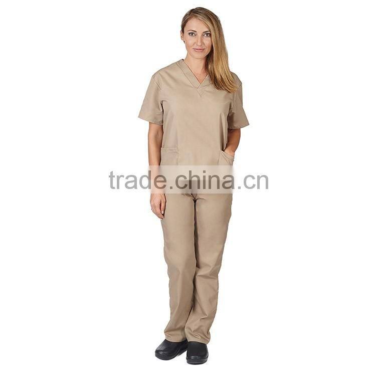 women's scrub uniform/hospital nursing suits/uniform clinical medical sets/custom antimicrobial medical scrubs