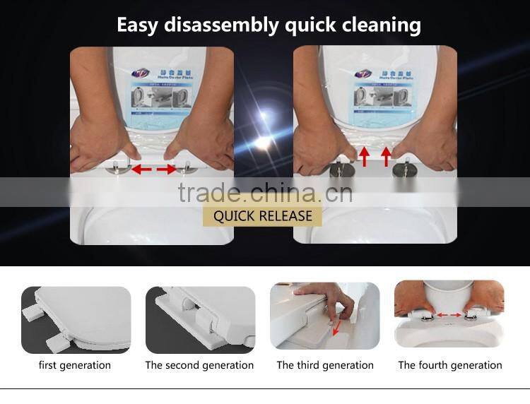 D shape Top Fix Quick Release soft close Coupled toilet seat