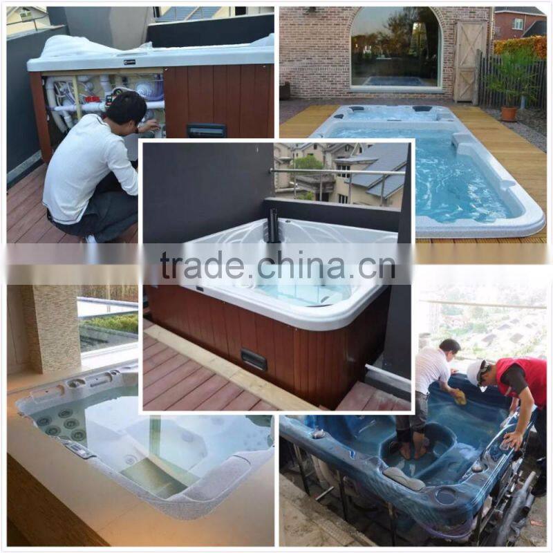 Best selling massage pool pvc anti slip whirlpool above ground swimming pool with spa