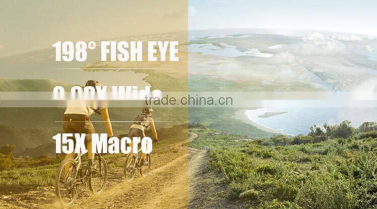 Newest Fisheye Lens 198 Degress Magnetic Clip Lens 0.6x Wide Angel 1.5x Macro Phone Camera Lens