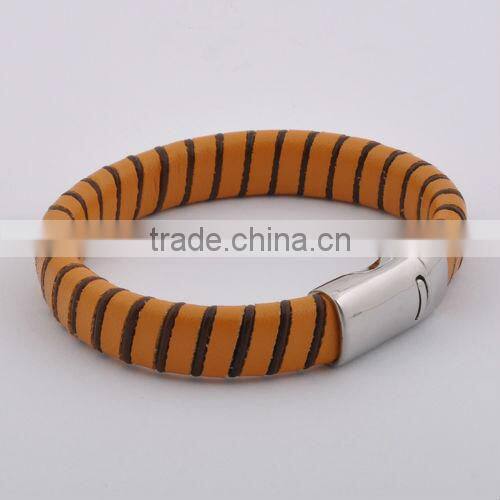Stainless Steel Wholesale Accessory Leather Bracelet(GB10419)