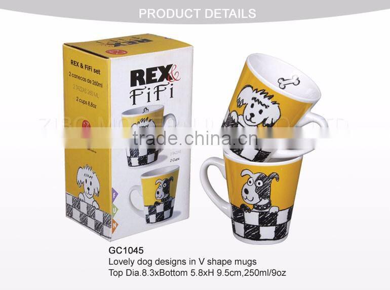 Advertising Ceramic Mug With Spoon LOGO Print Glazed Stoneware Coffee Mug