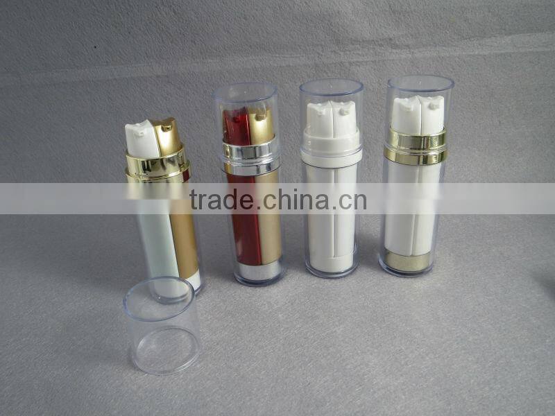 double tube colourful plastic lotion bottle for skin care