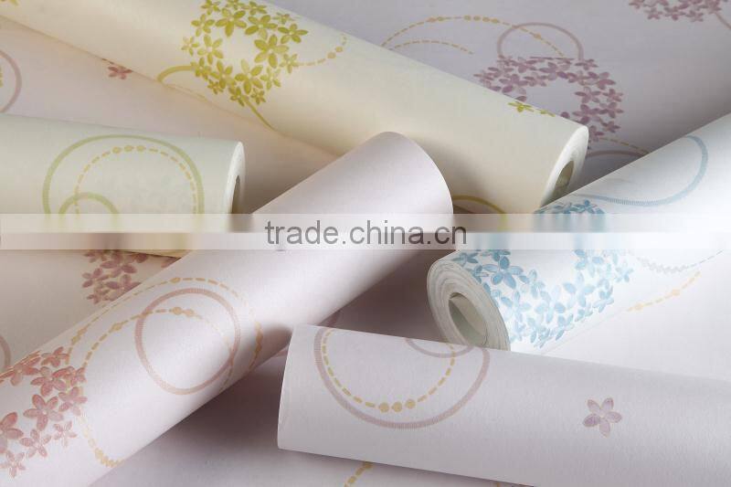 2015 hot embossed spring nonwoven decorative room wallpaper