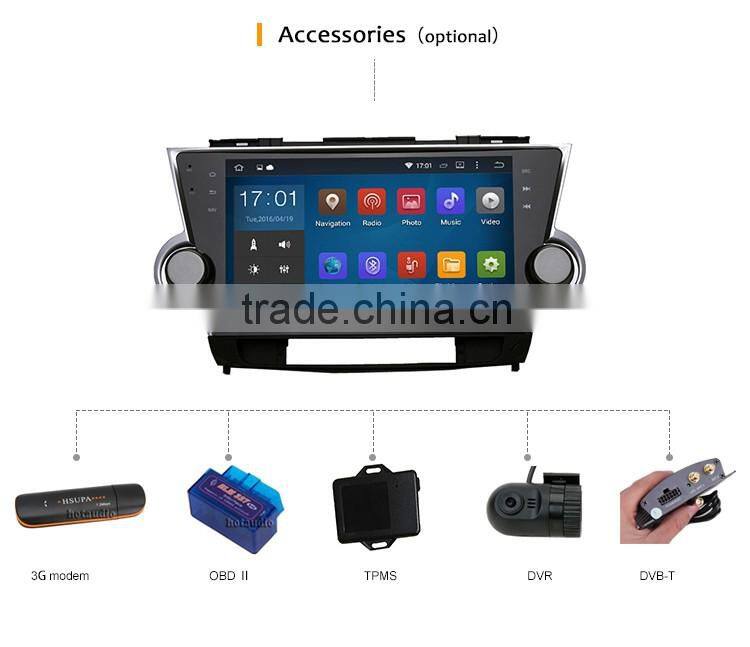 10.2 Inch 2 din 1.6GHz car dvd player with GPS for toyota