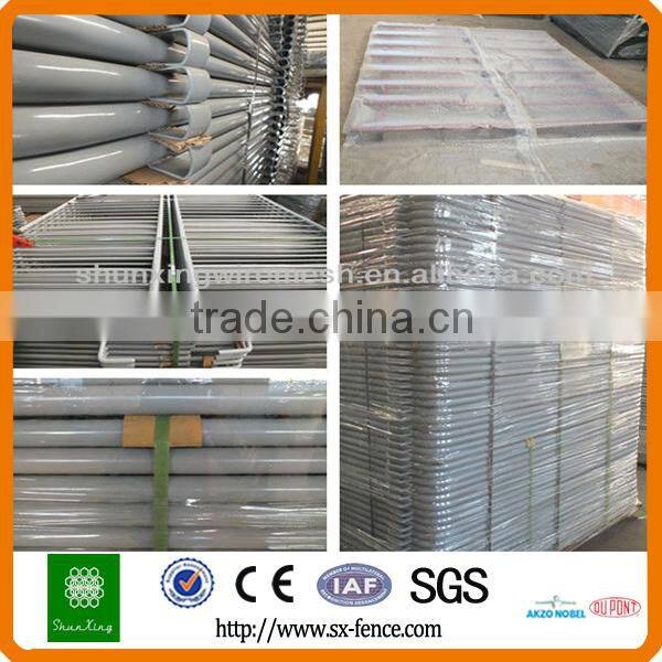 Yellow used road safety barrier, stage barrier