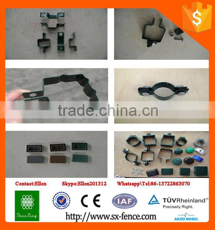 Cheap PVC Coated Welded Metal Garden Fence Panel With Peach post