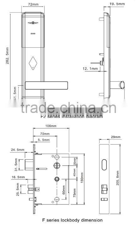 rfid card reader security hotel lock