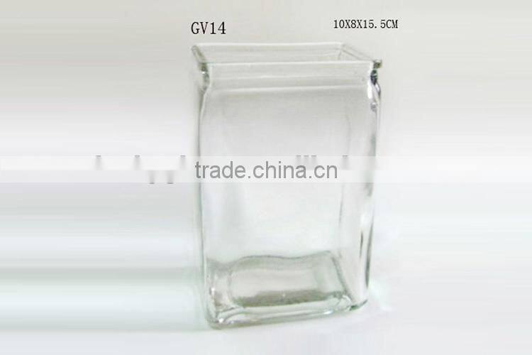 clear square wedding glass vase