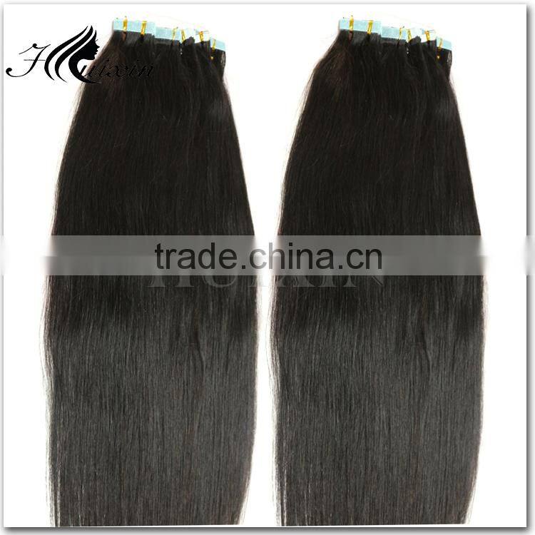 Double drawn human hair tape hair extensions wavy hair tape extensions