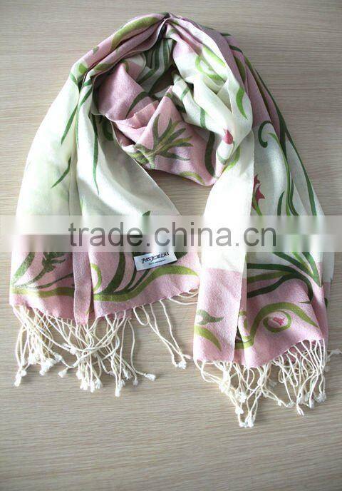 finest worsted wool printed pashmina shawls for woman