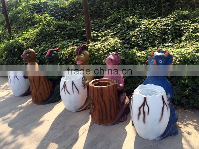 Vivid professional outdoor dinosaur garbage bin on sale