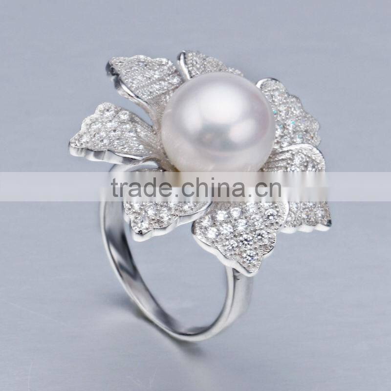 resizable newest custom different from pearl rings for women silver