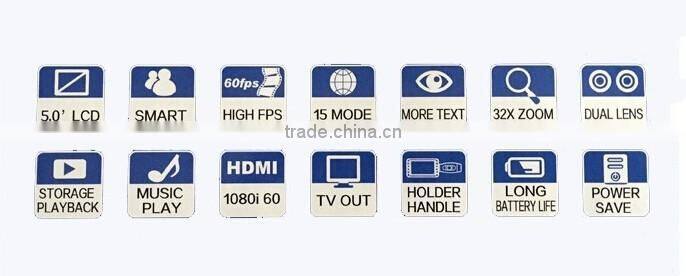 5" LCD Display Low Vision Video Magnifier electronic reading aid Digital Handheld portable Video Magnifier