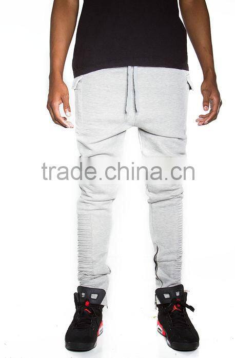 Grey biker JOGGERS man pants moto jogger pants gym pants (lotbike076)