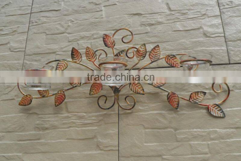 New Wrought Iron Wall Sconce glass candle cup Votive Candle Holder